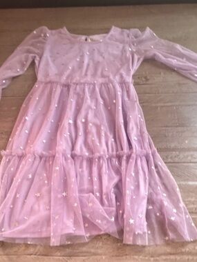 wonder nation Lavender Star Mesh Tiered Dress